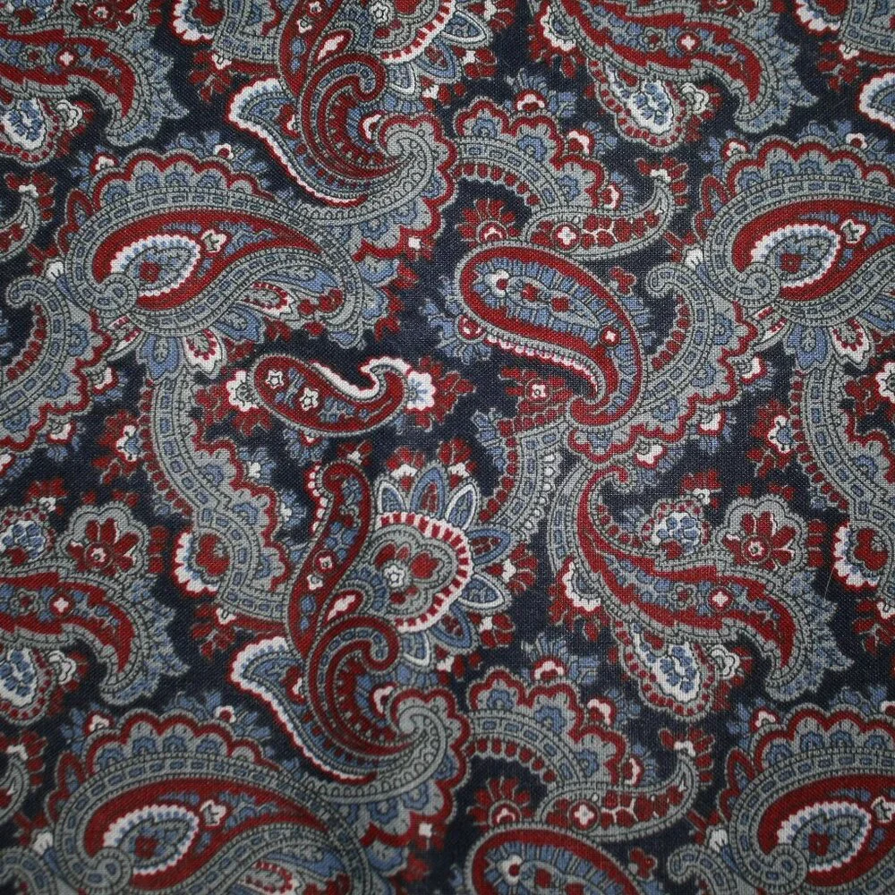 FABRIC #1377 - Poly Cotton - Patriotic Paisley Red White Blue - 48 x 45